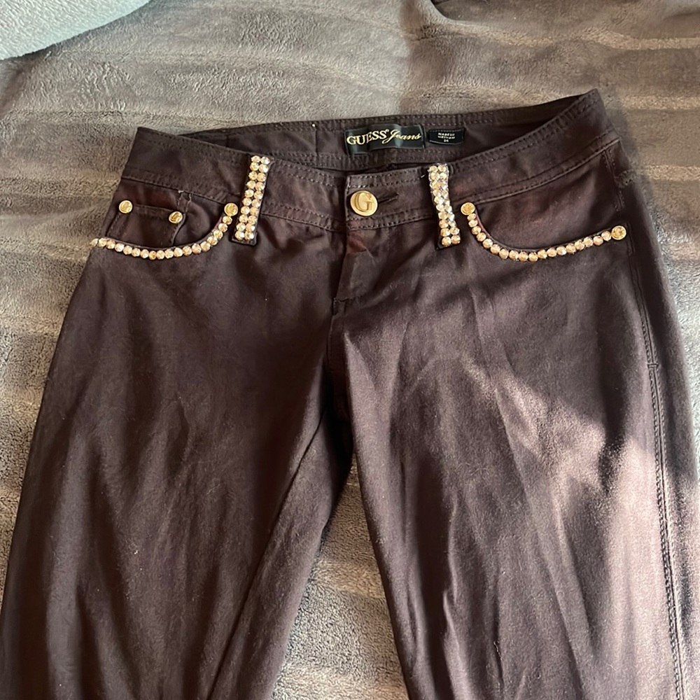 Guess brown gold pants customize!